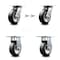 Service Caster 6 Inch Rubber on Aluminum Caster Set with Roller Bearing 2 Swivel Lock 2 Rigid SCC-35S620-RAR-BSL-2-R-2 - alternate 1